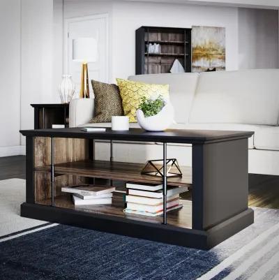 Hoffman Two-Toned Rustic Coffee Table with 2 Shelves