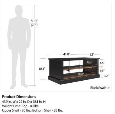 Hoffman Two-Toned Rustic Coffee Table with 2 Shelves