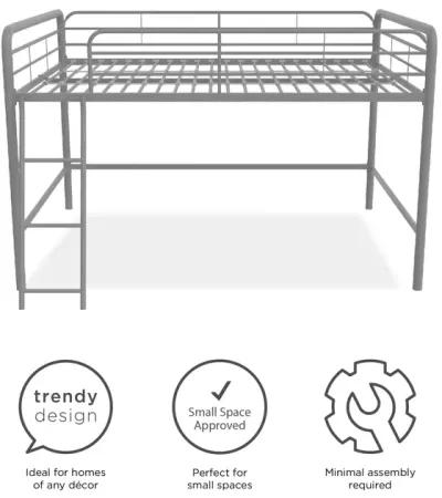 Jett Junior Full Metal Loft Bed with 3 Step Ladder