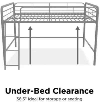 Jett Junior Full Metal Loft Bed with 3 Step Ladder