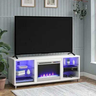 Lumina Fireplace TV Stand for TVs up to 70 Inch with 7 Color LED Lights