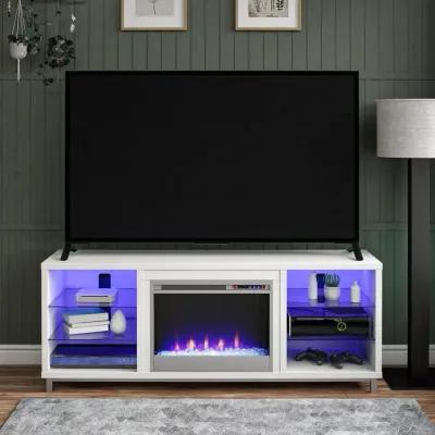 Lumina Fireplace TV Stand for TVs up to 70 Inch with 7 Color LED Lights