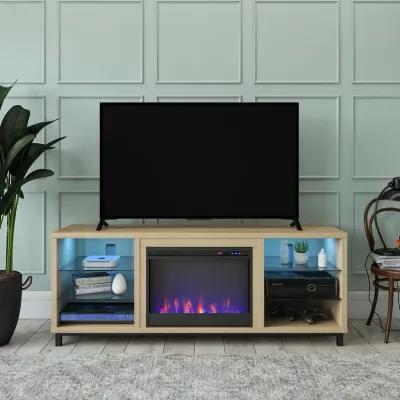 Lumina Fireplace TV Stand for TVs up to 70 Inch with 7 Color LED Lights