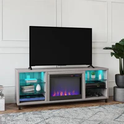 Lumina Fireplace TV Stand for TVs up to 70 Inch with 7 Color LED Lights