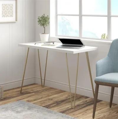 Owen Retro Computer Desk with Large Worksurface and Hairpin Legs