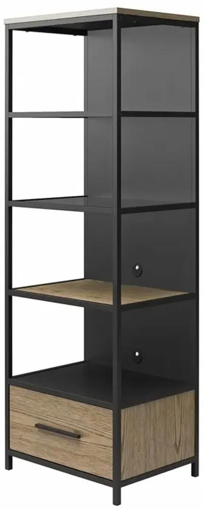 Structure Mixed Media Audio Pier with 2 Shelves and 1 Drawer