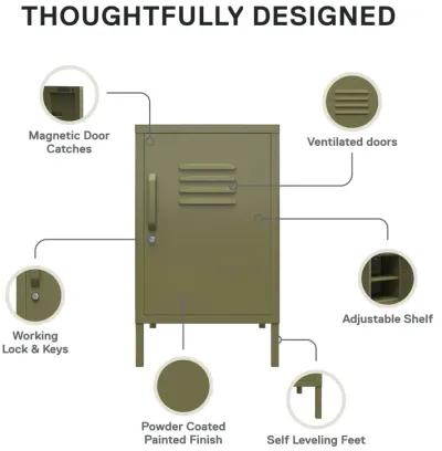 Shadwick 1 Door Metal Locker Style Livingroom End Table