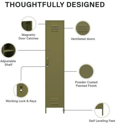 Shadwick 1 Door Tall Single Metal Locker Style Storage Cabinet