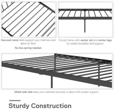 Ares Metal Bed with Adjustable Height Frame for Additional Under Bed Storage