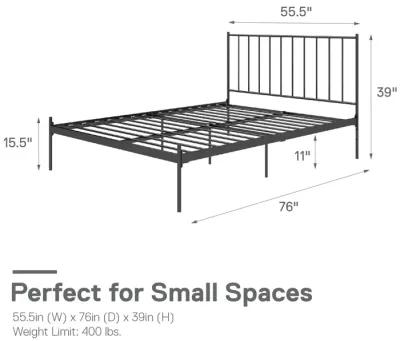 Ares Metal Bed with Adjustable Height Frame for Additional Under Bed Storage