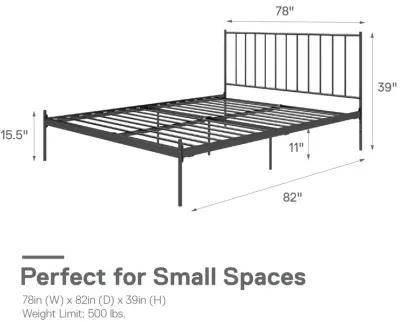 Ares Metal Bed with Adjustable Height Frame for Additional Under Bed Storage