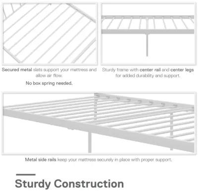 Ares Metal Bed with Adjustable Height Frame for Additional Under Bed Storage