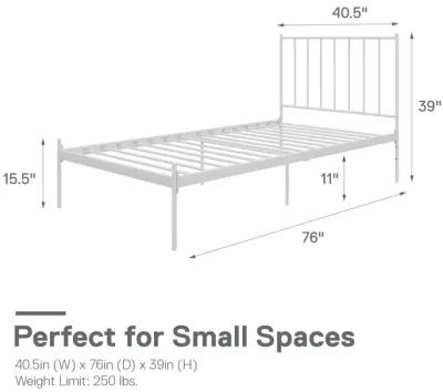 Ares Metal Bed with Adjustable Height Frame for Additional Under Bed Storage