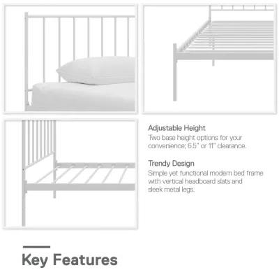 Ares Metal Bed with Adjustable Height Frame for Additional Under Bed Storage