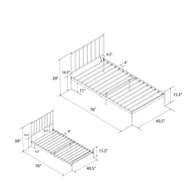 Ares Metal Bed with Adjustable Height Frame for Additional Under Bed Storage