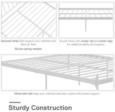 Ares Metal Bed with Adjustable Height Frame for Additional Under Bed Storage