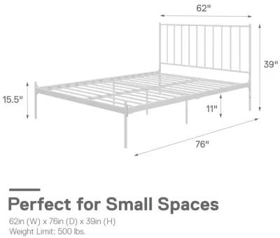 Ares Metal Bed with Adjustable Height Frame for Additional Under Bed Storage