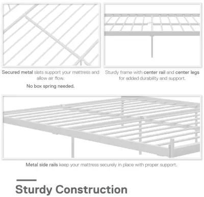 Ares Metal Bed with Adjustable Height Frame for Additional Under Bed Storage