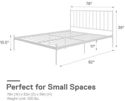 Ares Metal Bed with Adjustable Height Frame for Additional Under Bed Storage