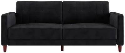 Pin Tufted Transitional Futon with Vertical Stitching and Button Tufting