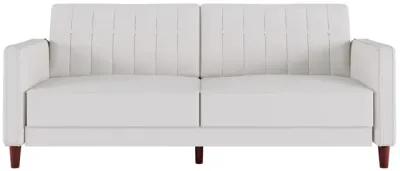 Pin Tufted Transitional Futon with Vertical Stitching and Button Tufting