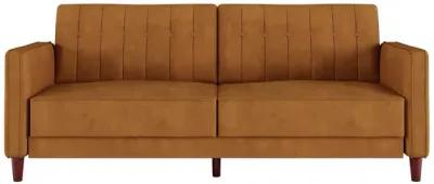 Pin Tufted Transitional Futon with Vertical Stitching and Button Tufting