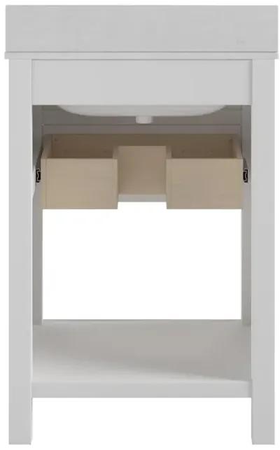 Maine 24 Inch Bathroom Vanity with Carrera Countertop and Rectangular Ceramic Sin