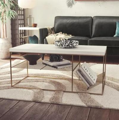 Neely Coffee Table Mixed Media with Lower Shelf