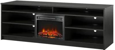 Hendrix 75 Inch TV Stand with Electric Fireplace Insert and 6 Shelves