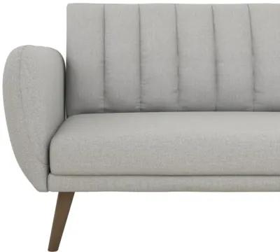 Brittany Sectional Futon Sofa with Vertical Channel Tufting and Curved Armrests