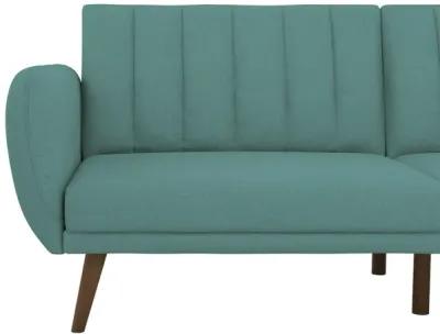 Brittany Futon with Vertical Channel Tufting and Curved Armrests