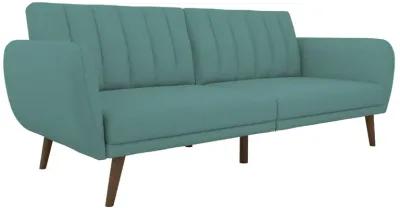 Brittany Futon with Vertical Channel Tufting and Curved Armrests