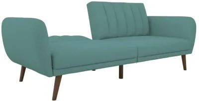 Brittany Futon with Vertical Channel Tufting and Curved Armrests