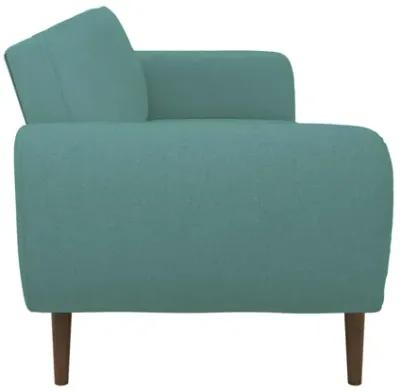 Brittany Futon with Vertical Channel Tufting and Curved Armrests