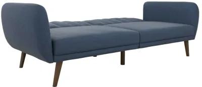 Brittany Futon with Vertical Channel Tufting and Curved Armrests