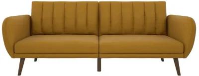 Brittany Futon with Vertical Channel Tufting and Curved Armrests