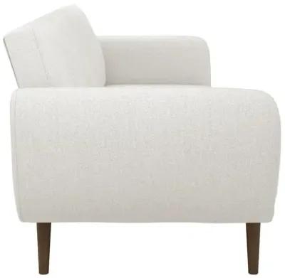 Brittany Futon with Vertical Channel Tufting and Curved Armrests