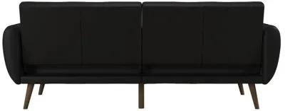 Brittany Futon with Vertical Channel Tufting and Curved Armrests