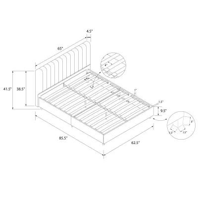 Brittany Upholstered Bed with Channel Tufted Headboard