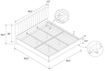 Brittany Upholstered Bed with Channel Tufted Headboard