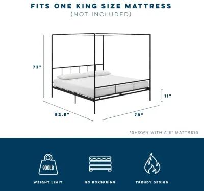 Marion Four Poster Metal Canopy Bed with Soft Clean Lines