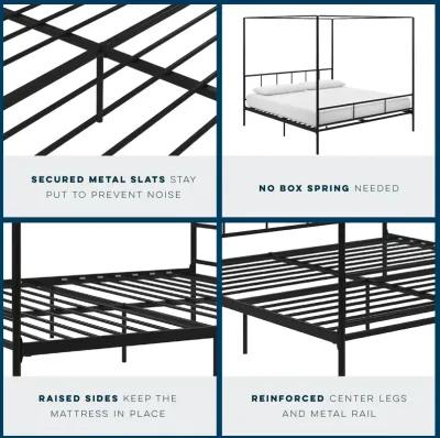 Marion Four Poster Metal Canopy Bed with Soft Clean Lines