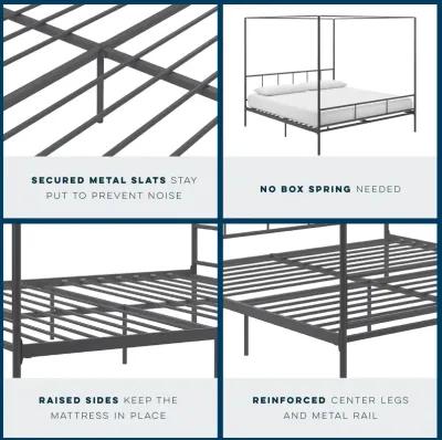 Marion Four Poster Metal Canopy Bed with Soft Clean Lines