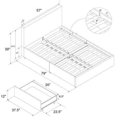 Kelly Upholstered Bed with 4 Storage Drawers