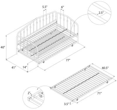 Bushwick Metal Daybed & Trundle