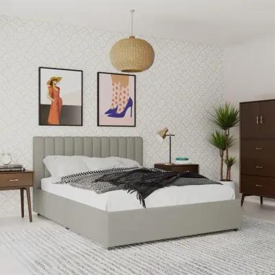 Brittany Upholstered Bed with Channel Tufted Headboard and Storage Drawers