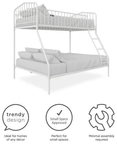 Bushwick Metal Bunk Bed with Secured Metal Slats and Integrated Ladder