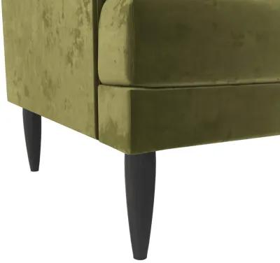 Bailey Velvet Pillowback Sofa with Metal Tapered Legs