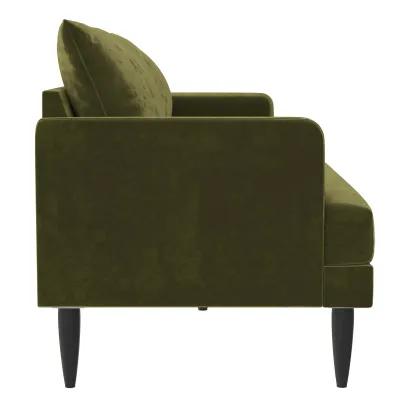 Bailey Velvet Pillowback Sofa with Metal Tapered Legs