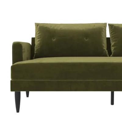 Bailey Velvet Pillowback Sofa with Metal Tapered Legs